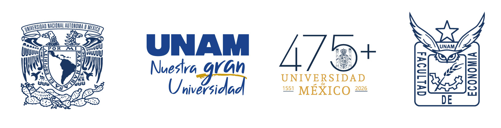 UNAM · Nuestra gran Universidad · 475+ años · Facultad de Economía
